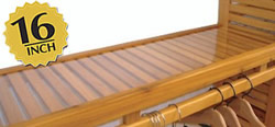 John Louis Home 16-inch Deep Honey Maple Solid Wood Shelf Organizer - Bed  Bath & Beyond - 2878003